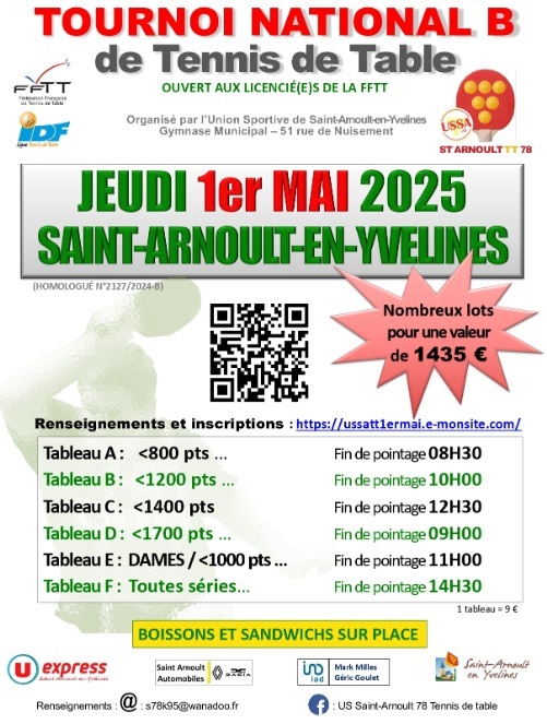 Tournoi de ST Arnoult 2026